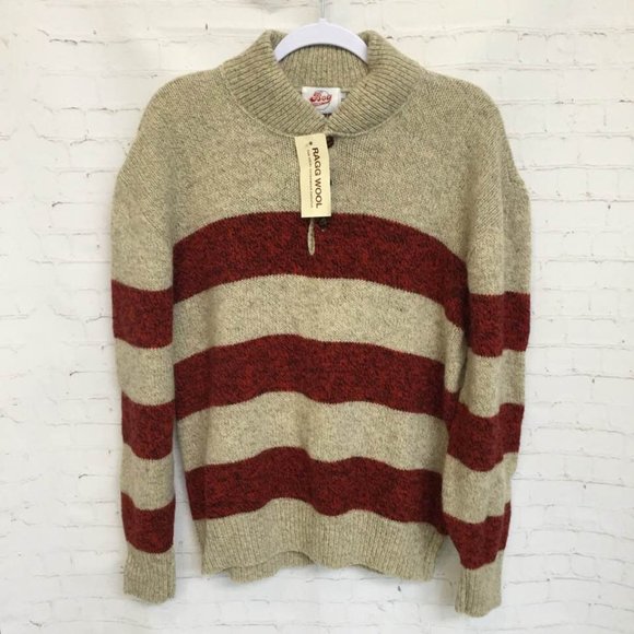 Bog Sport Other - Vintage BOG SPORT Wool Henley Sweater Striped Grandpa Style MEN'S  Sz XL NEW